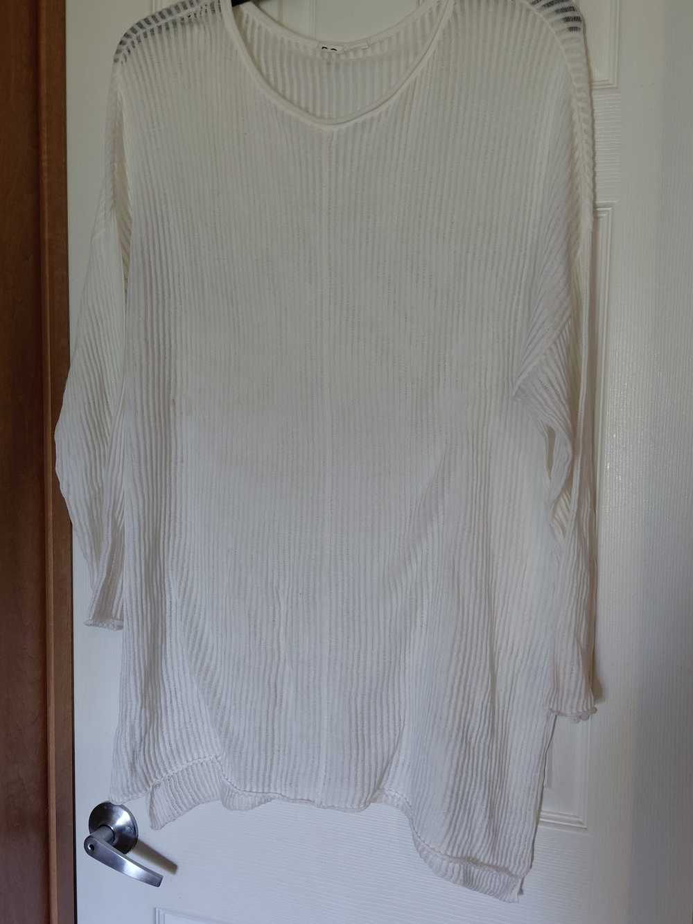Lightweight Cream Ribbed Women's Sweater